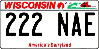 WI license plate 222NAE