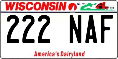 WI license plate 222NAF