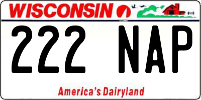 WI license plate 222NAP