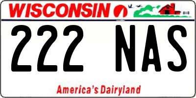 WI license plate 222NAS