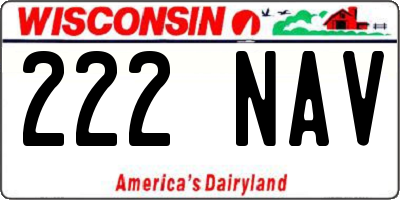 WI license plate 222NAV