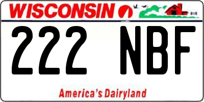 WI license plate 222NBF