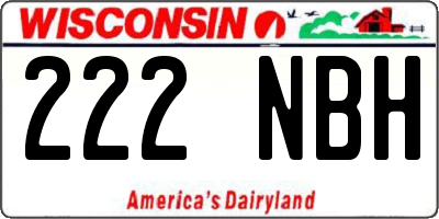 WI license plate 222NBH