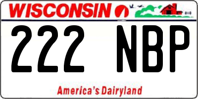 WI license plate 222NBP