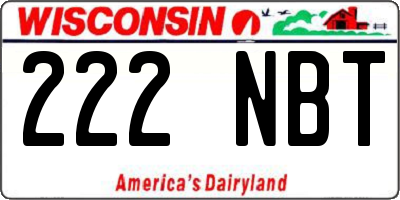 WI license plate 222NBT