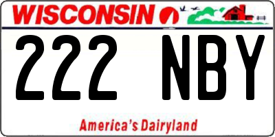 WI license plate 222NBY