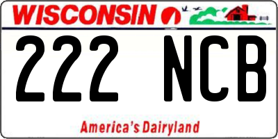 WI license plate 222NCB