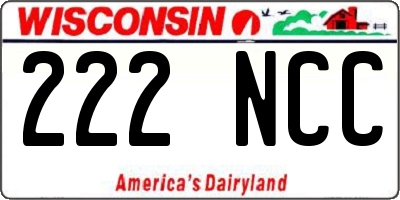 WI license plate 222NCC