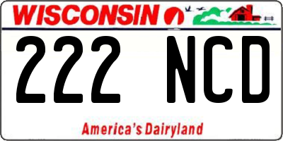 WI license plate 222NCD