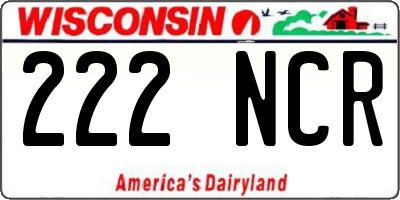 WI license plate 222NCR