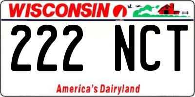 WI license plate 222NCT
