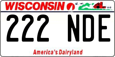 WI license plate 222NDE