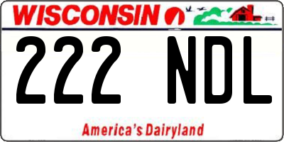 WI license plate 222NDL