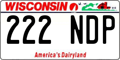 WI license plate 222NDP
