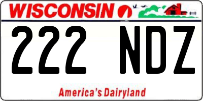 WI license plate 222NDZ