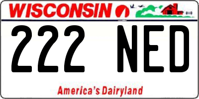 WI license plate 222NED