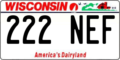 WI license plate 222NEF