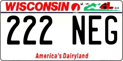 WI license plate 222NEG