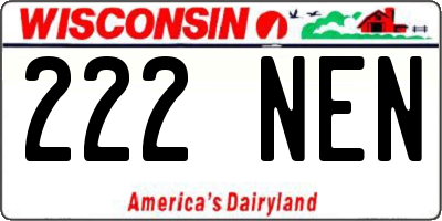WI license plate 222NEN