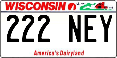 WI license plate 222NEY