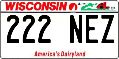 WI license plate 222NEZ