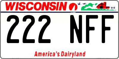 WI license plate 222NFF