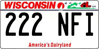 WI license plate 222NFI