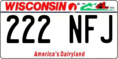 WI license plate 222NFJ