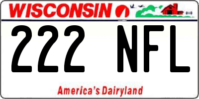 WI license plate 222NFL