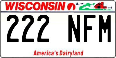 WI license plate 222NFM