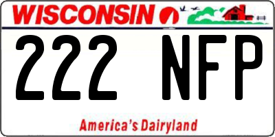 WI license plate 222NFP
