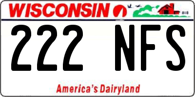 WI license plate 222NFS