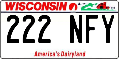 WI license plate 222NFY