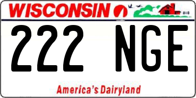 WI license plate 222NGE