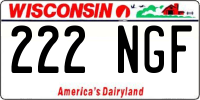 WI license plate 222NGF
