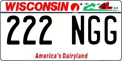 WI license plate 222NGG