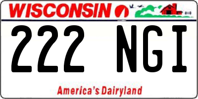 WI license plate 222NGI