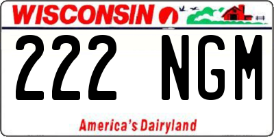 WI license plate 222NGM