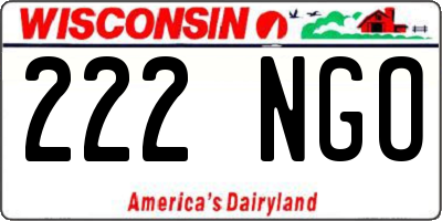 WI license plate 222NGO