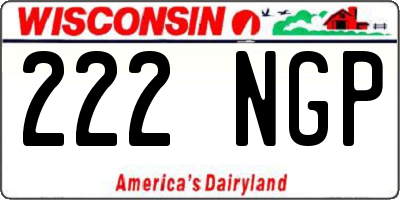 WI license plate 222NGP