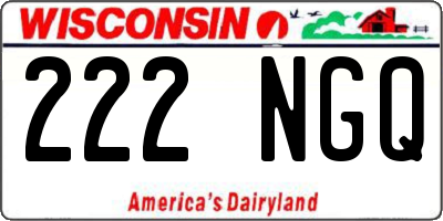 WI license plate 222NGQ