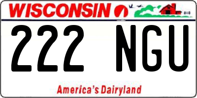 WI license plate 222NGU