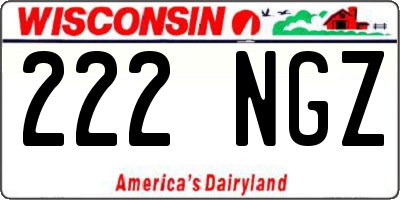 WI license plate 222NGZ