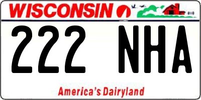 WI license plate 222NHA