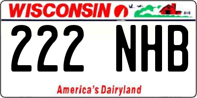 WI license plate 222NHB