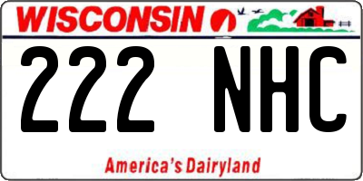 WI license plate 222NHC
