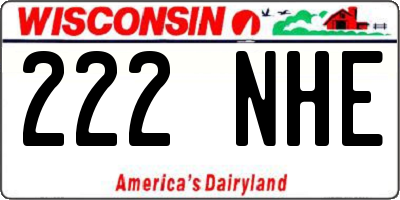 WI license plate 222NHE
