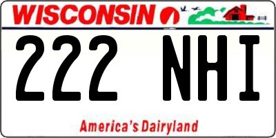 WI license plate 222NHI