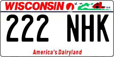 WI license plate 222NHK