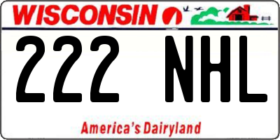 WI license plate 222NHL